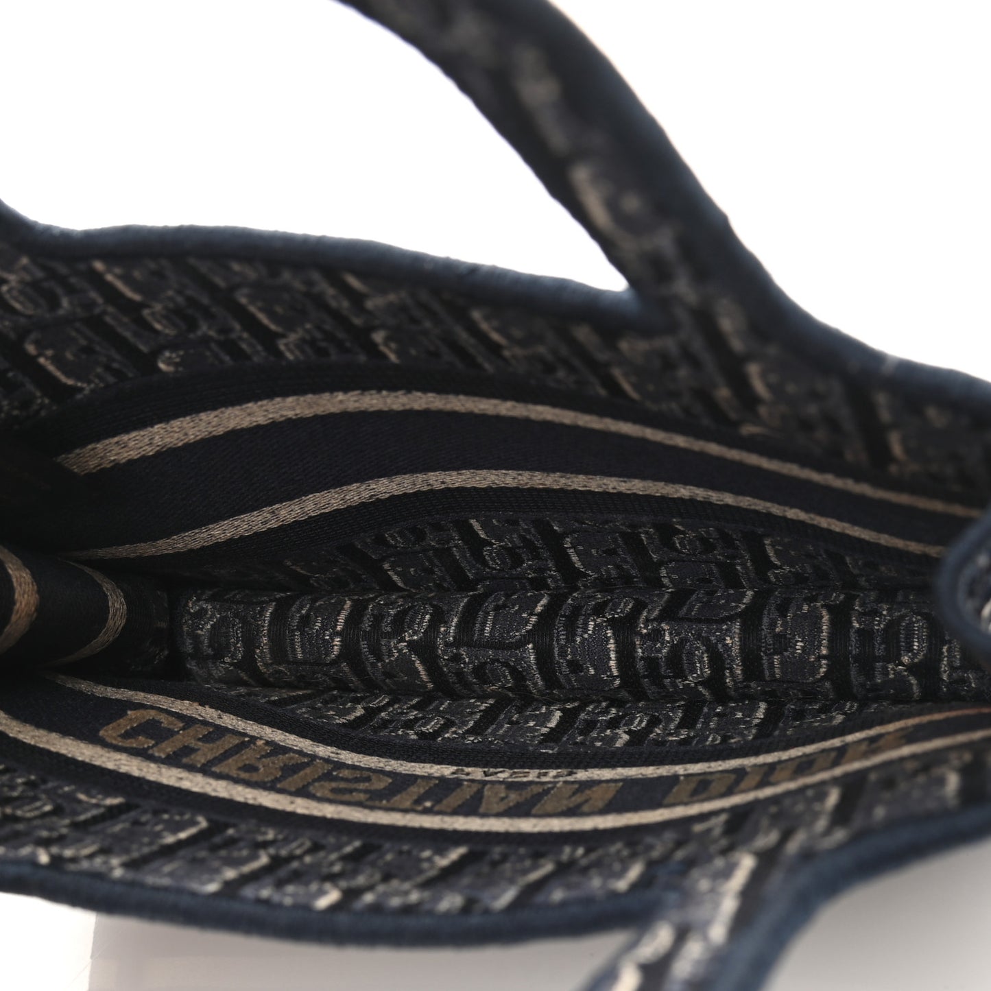 Velvet Oblique Embroidered Mini Book Tote Blue