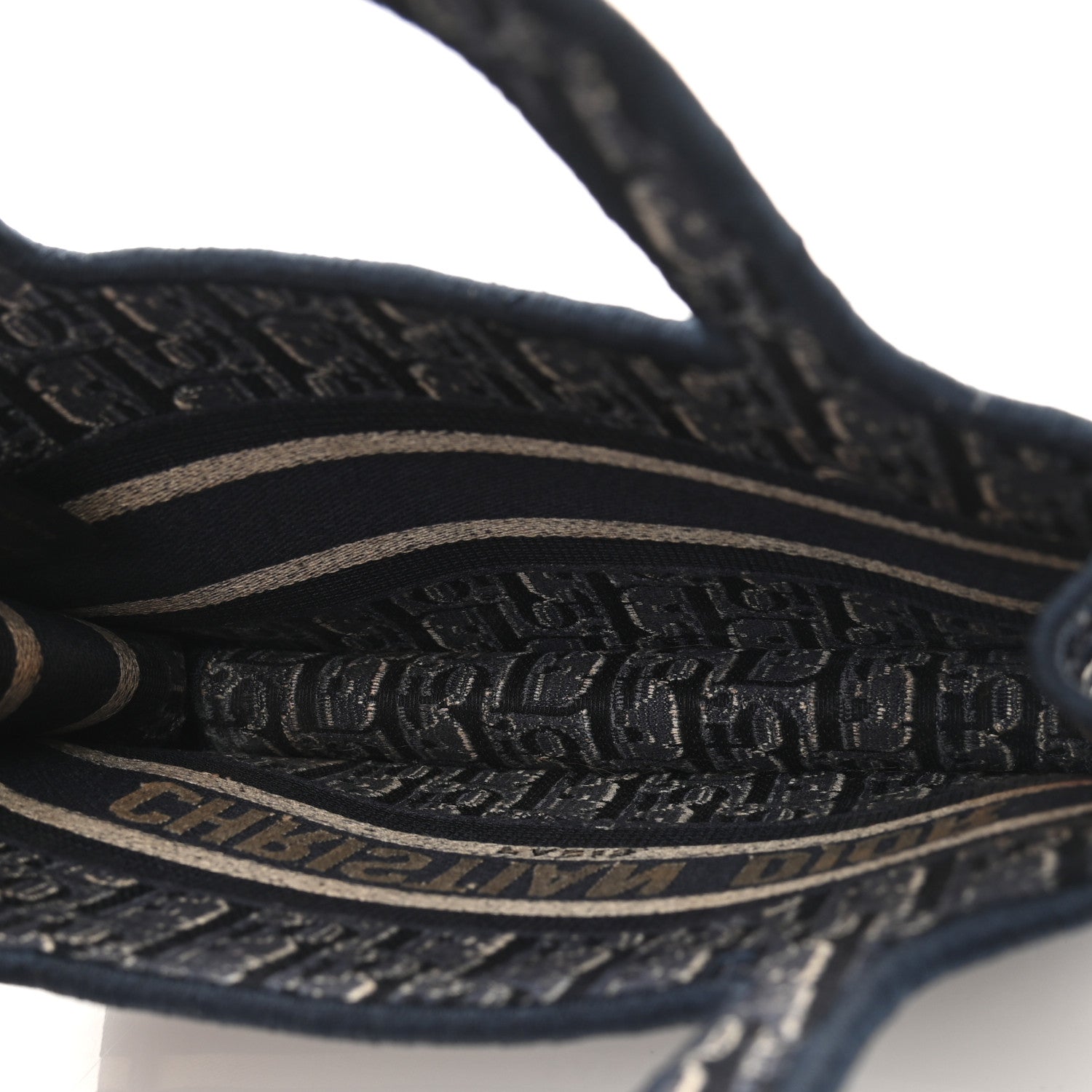 Christian Dior Velvet Oblique Embroidered Mini Book Tote Blue 4 of 10