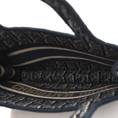 Christian Dior Velvet Oblique Embroidered Mini Book Tote Blue 4 of 10