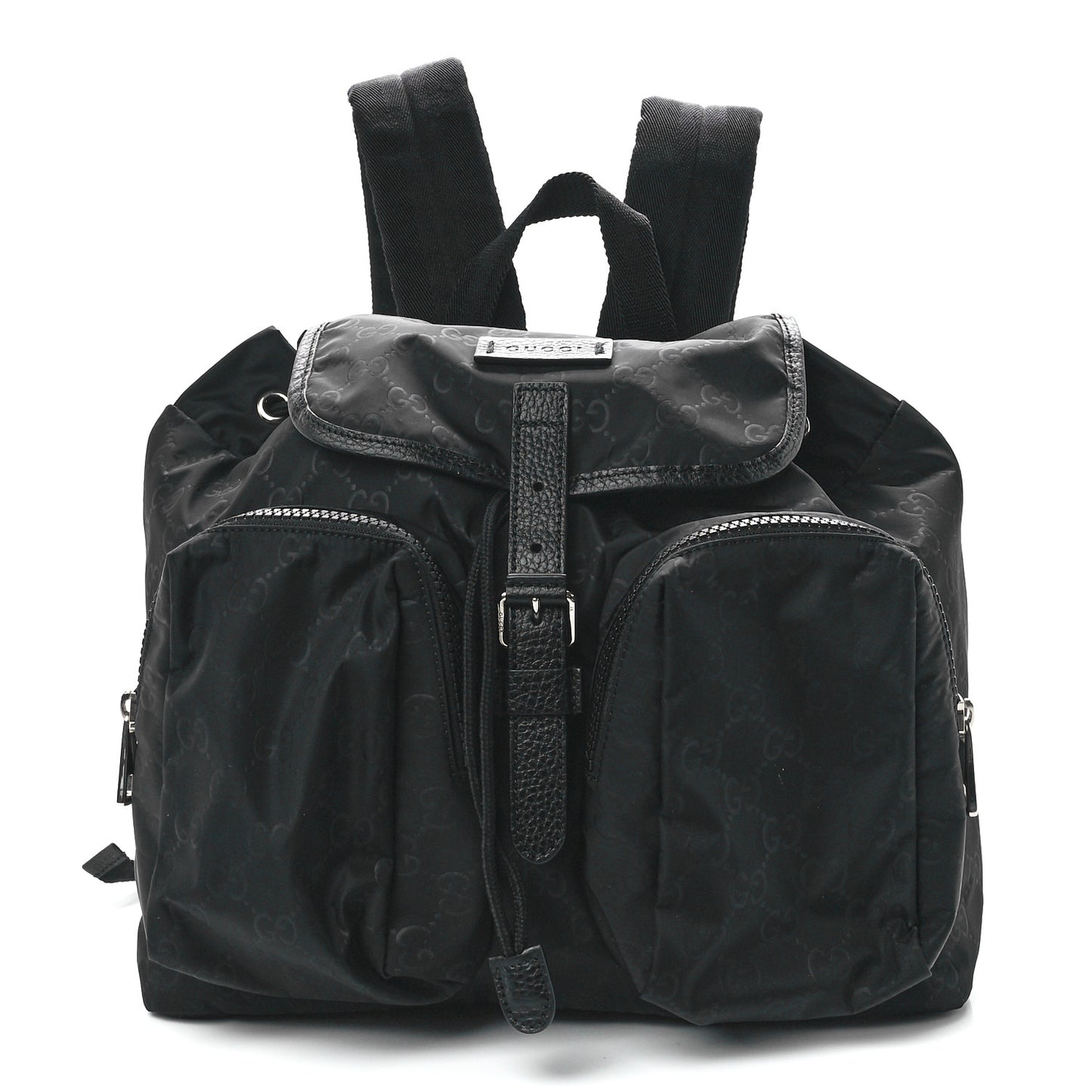 Nylon Monogram Medium Light Single Buckle Backpack Black