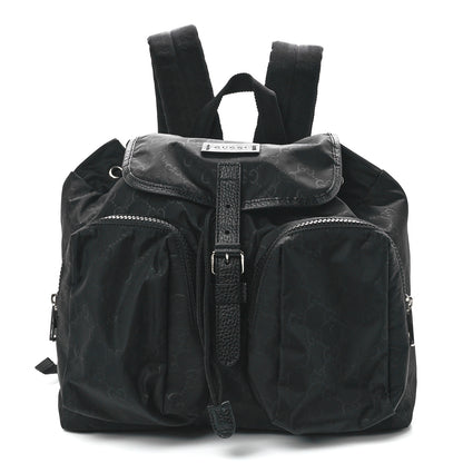 Gucci Nylon Monogram Medium Light Single Buckle Backpack Black 1 of 12