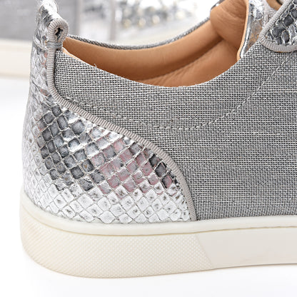 Christian Louboutin Metallic Louis Junior Spikes Flat Sneakers 41 Silver 9 of 11
