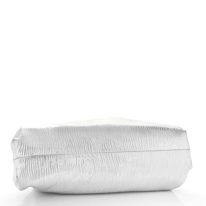 Bottega Veneta Metallic Bark Calfskin Embossed The Pouch Oversized Clutch Silver 4 of 10
