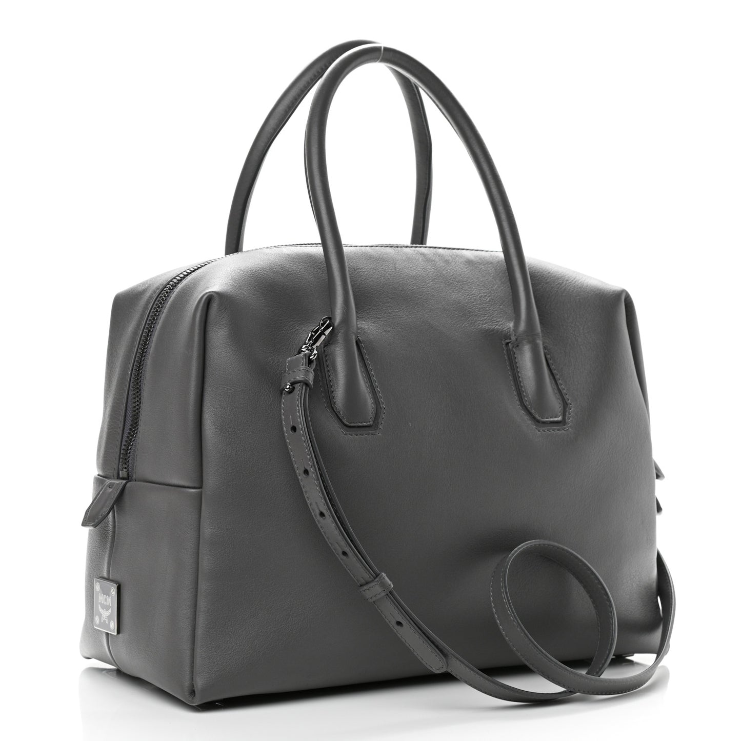 Calfskin Boston Bag Grey