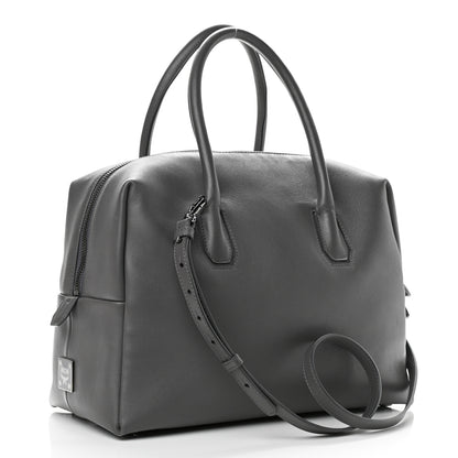 MCM Calfskin Boston Bag Grey 2 of 15