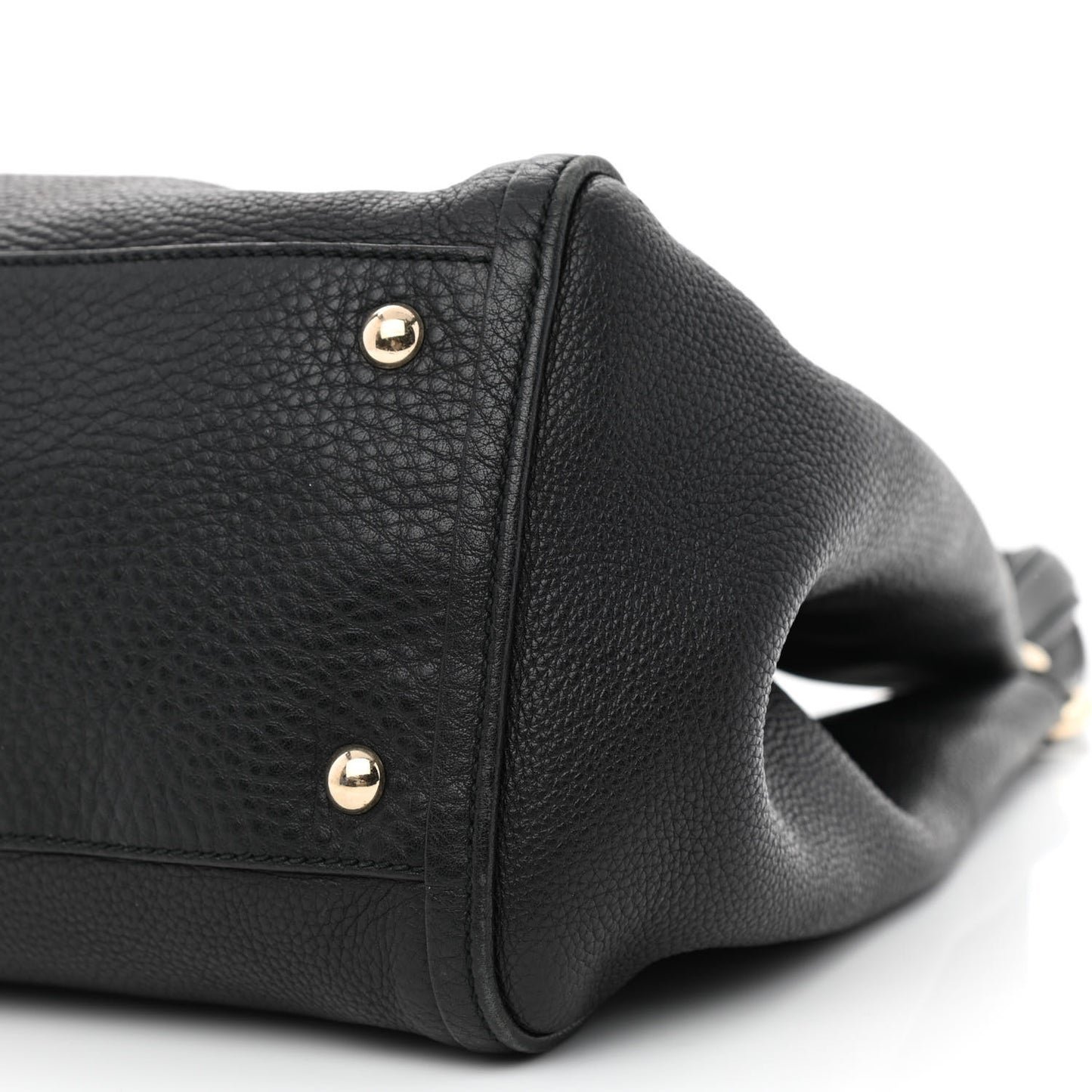 Pebbled Calfskin Medium Soho Shoulder Bag Black