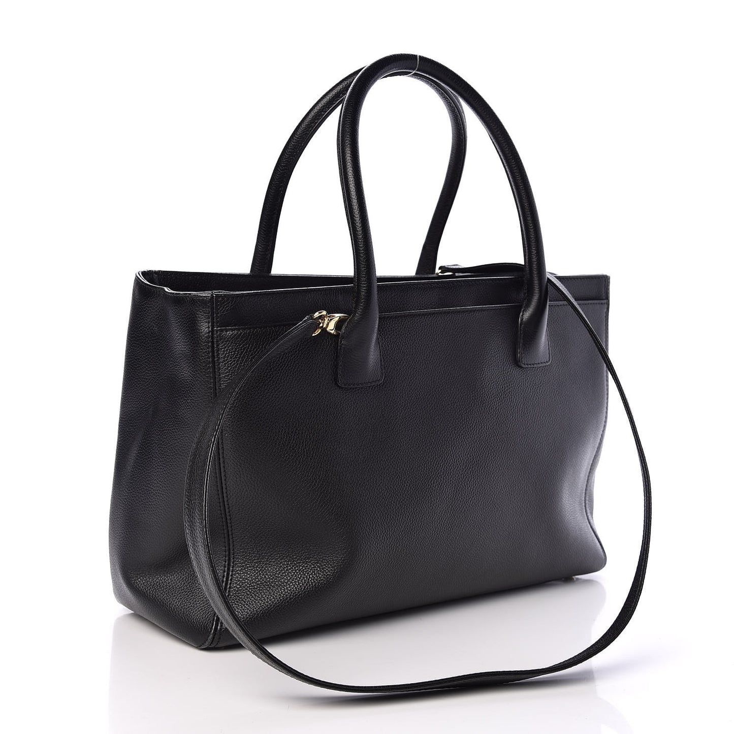 Calfskin Cerf Shopper Tote Black