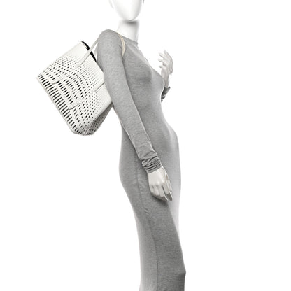 Alaia Calfskin Laser Cut Mina 32 Bag White 2 of 12