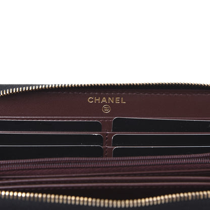 Chanel Caviar Quilted Large Gusset Zip Around Wallet Black 7 of 9