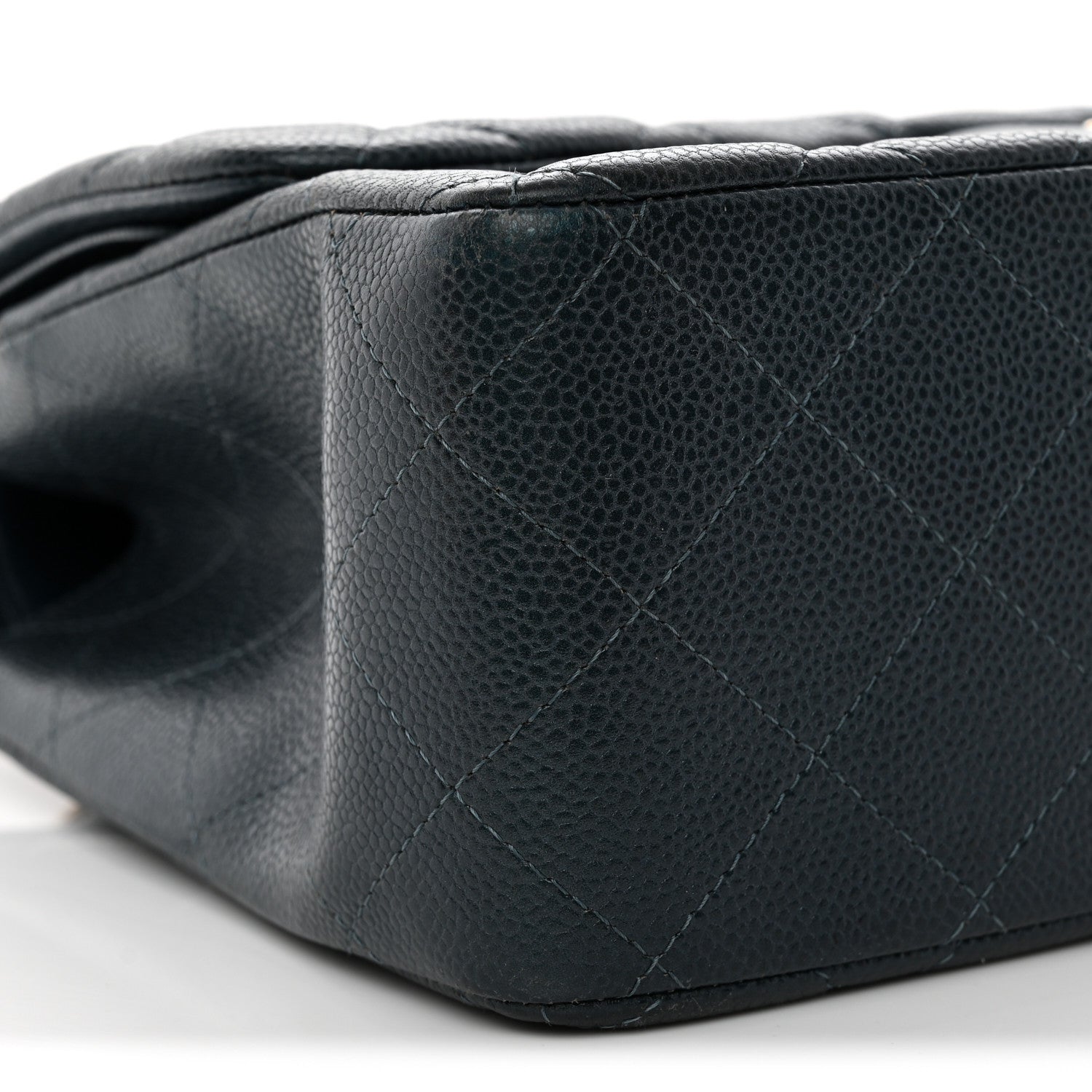 Chanel Metallic Caviar Quilted Jumbo Double Flap Dark Blue 9 of 15