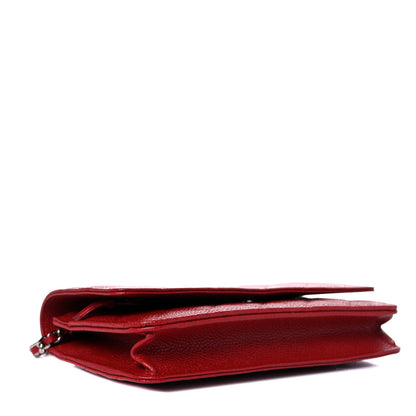 Chanel Caviar Quilted Wallet on Chain WOC Red 4 of 11