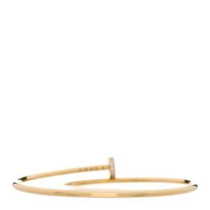 Cartier 18K Yellow Gold Diamond Small Juste Un Clou Bracelet 17 2 of 4