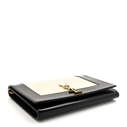 Saint Laurent Nappa Patent Calfskin Two-Toned Monogram Pouch Alabastro Black 4 of 11