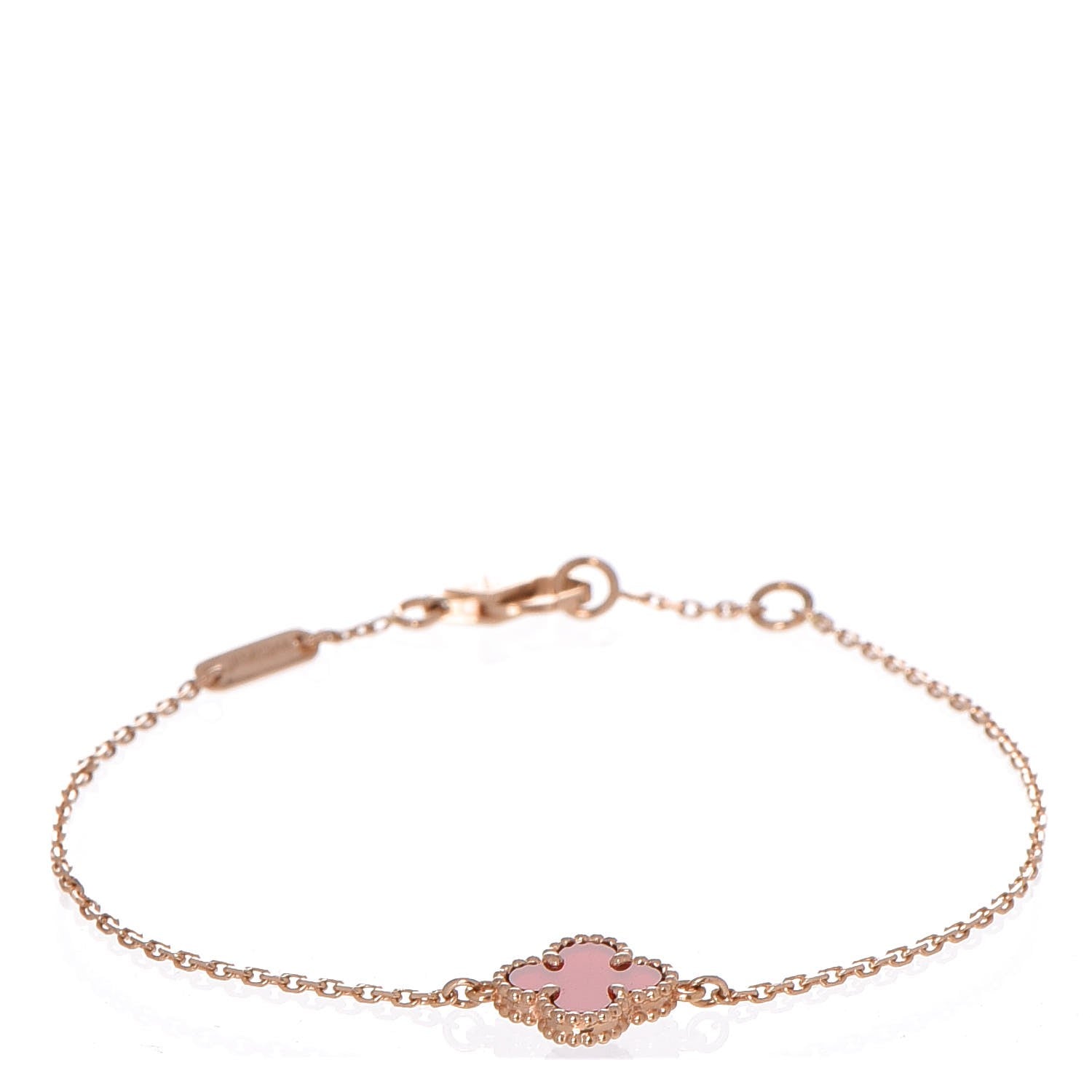 Van Cleef & Arpels 18K Rose Gold Carnelian Sweet Alhambra Bracelet 1 of 4