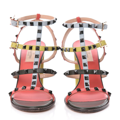 Valentino Garavani Calfskin Rockstud 90mm City Sandals 39 Coral Sky Army 2 of 15