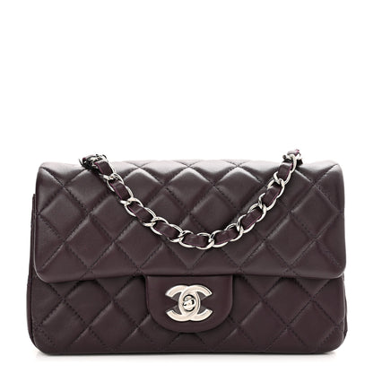 Chanel Lambskin Quilted Mini Rectangular Flap Dark Purple 1 of 9