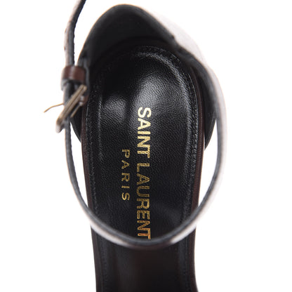 Saint Laurent Calfskin Opyum Sandals 36.5 Brown 7 of 12