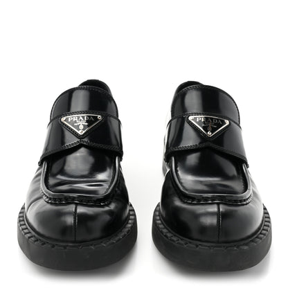 Prada Vernice Triangle 50mm Loafers 40 Black 2 of 13