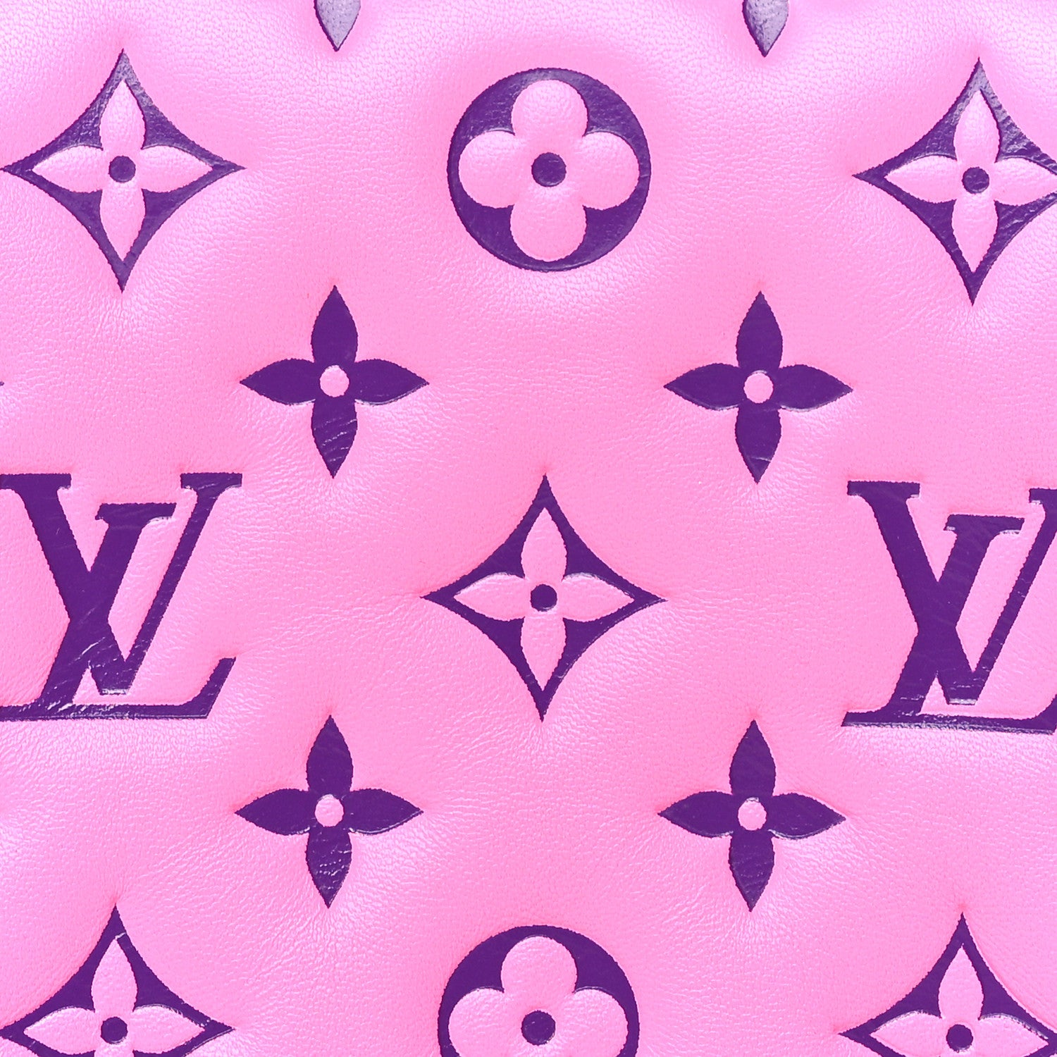 Louis Vuitton Lambskin Embossed Monogram Vuittamins Pochette Coussin Rose Violet 8 of 10