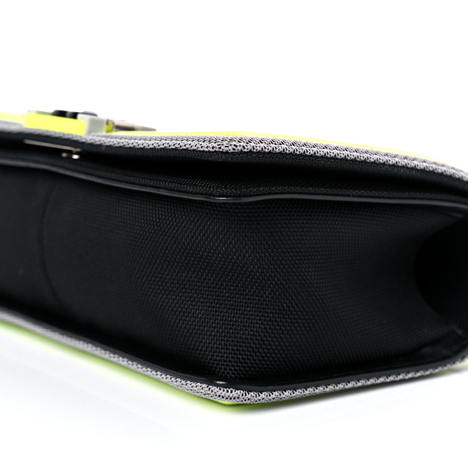 Chanel Canvas Quilted Medium Fluo Boy Flap Black Grey Yellow 9 of 15