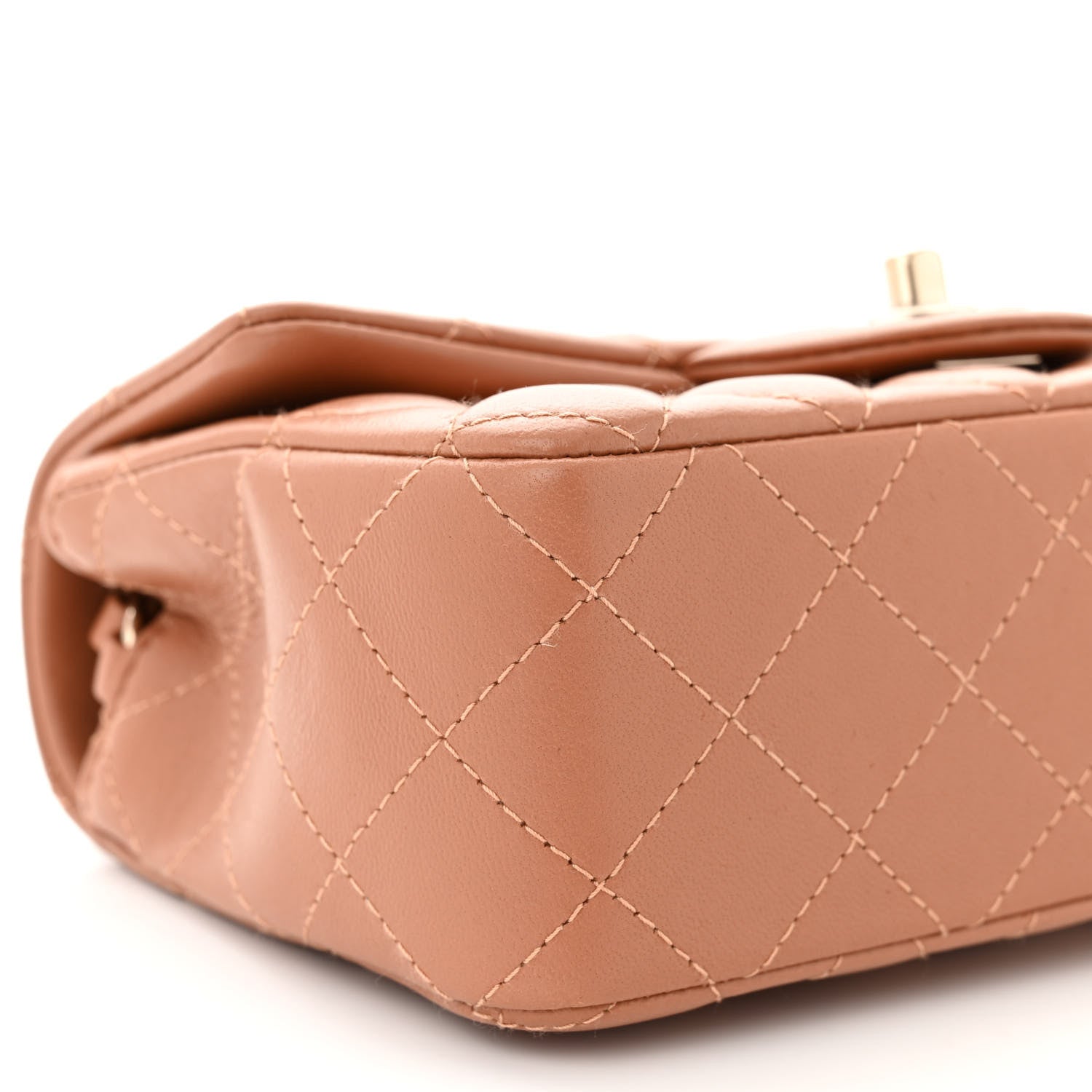 Chanel Lambskin Quilted Mini Rectangular Flap Brown 9 of 12