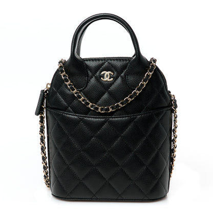 Chanel Caviar Quilted Top Handle Clutch With Chain Black 1 of 11