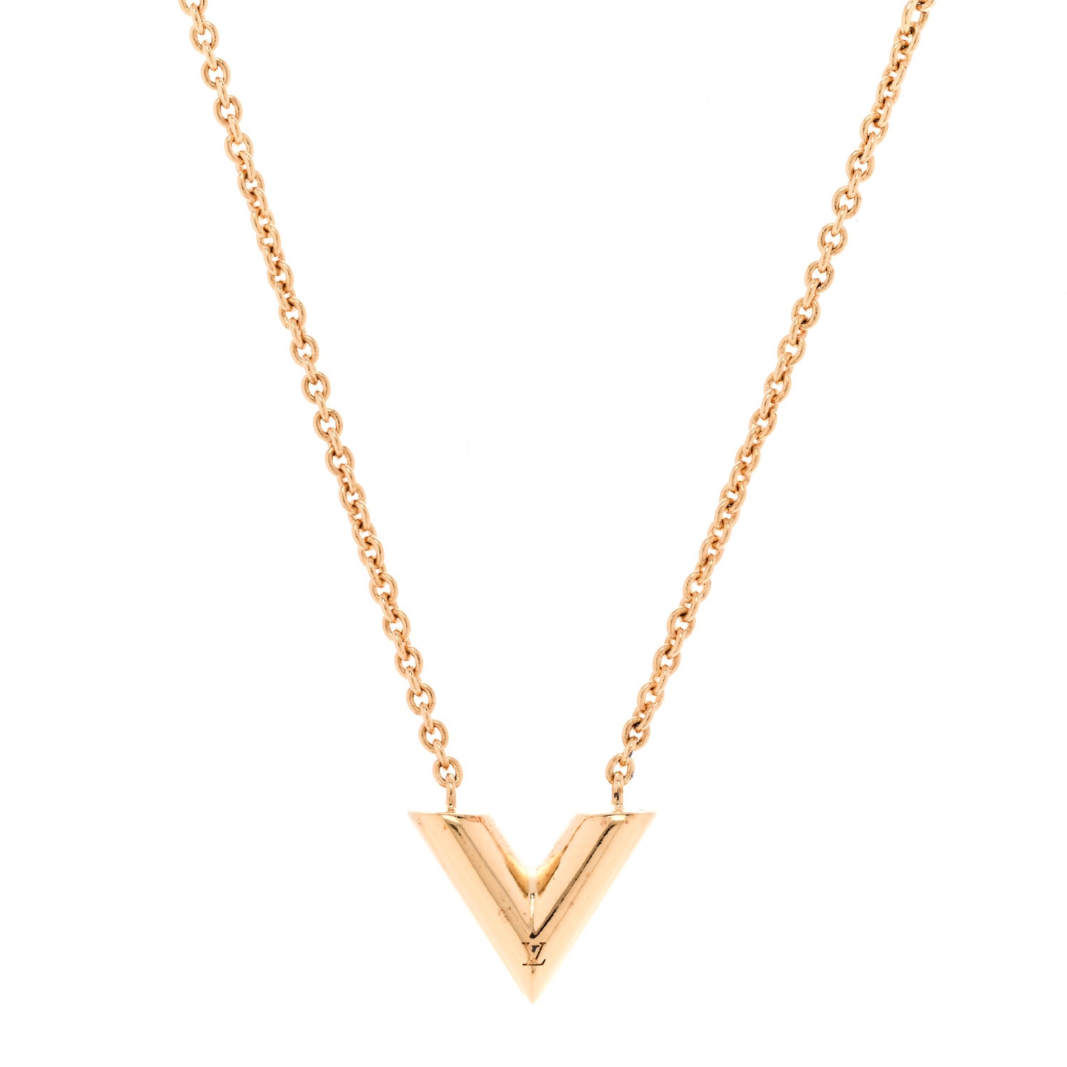 Louis Vuitton Essential V Necklace Gold 4 of 6
