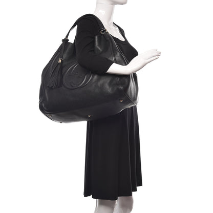 Gucci Pebbled Calfskin Large Soho Shoulder Bag Black 2 of 12