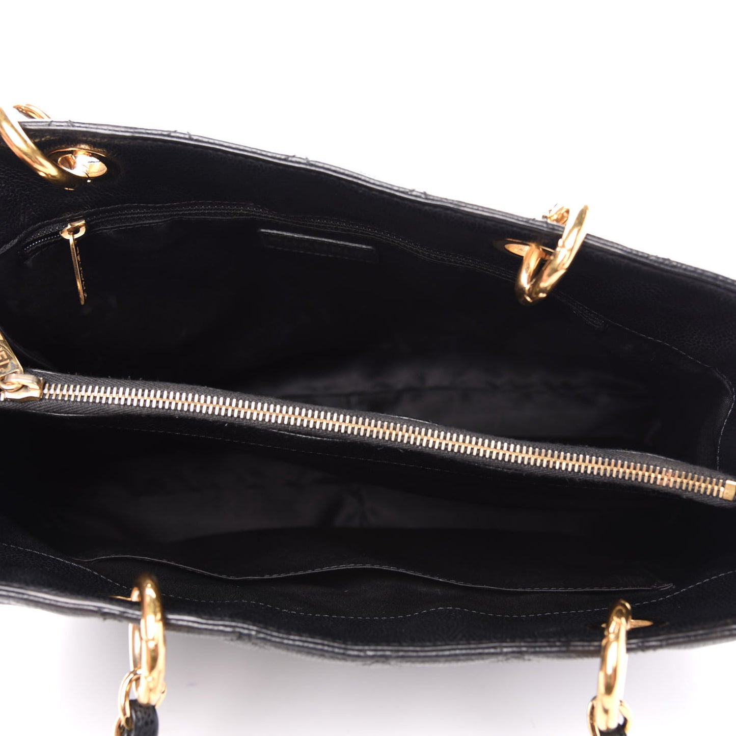 Caviar Quilted Grand Shopping Tote GST Black