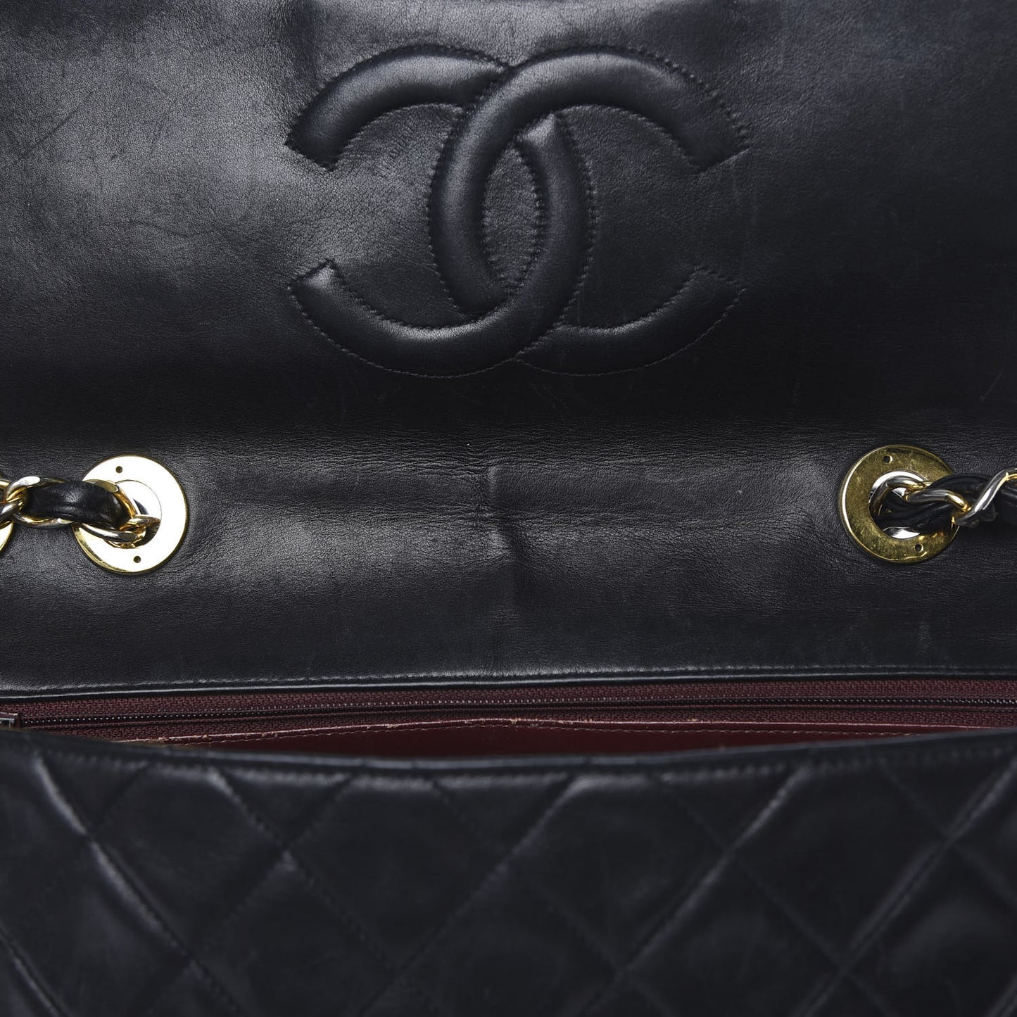 Lambskin Quilted XL Jumbo Single Flap Black