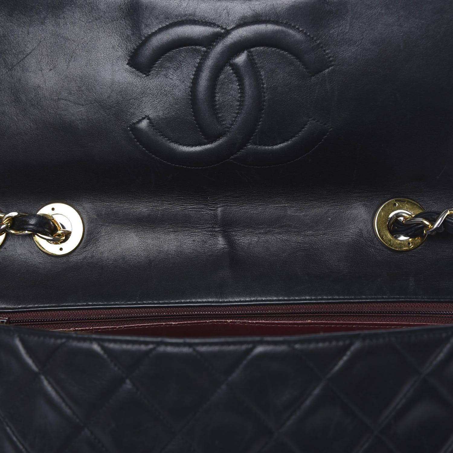 Chanel Lambskin Quilted XL Jumbo Single Flap Black 17 of 19