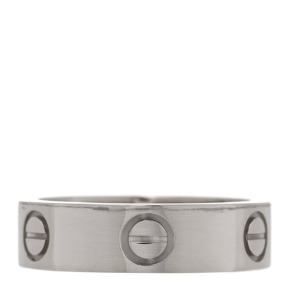 Cartier 18K White Gold 5.5mm LOVE Ring 53 6.5 3 of 5