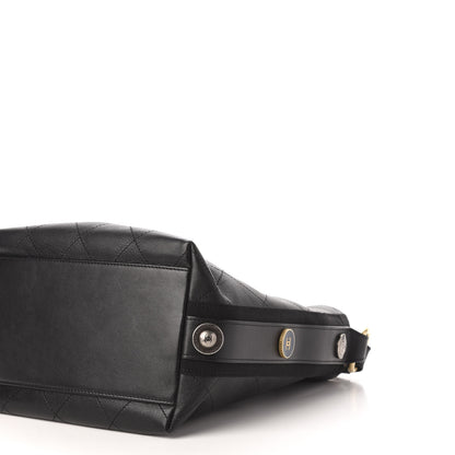 Chanel Calfskin Stitched Button Up Hobo Black 9 of 10