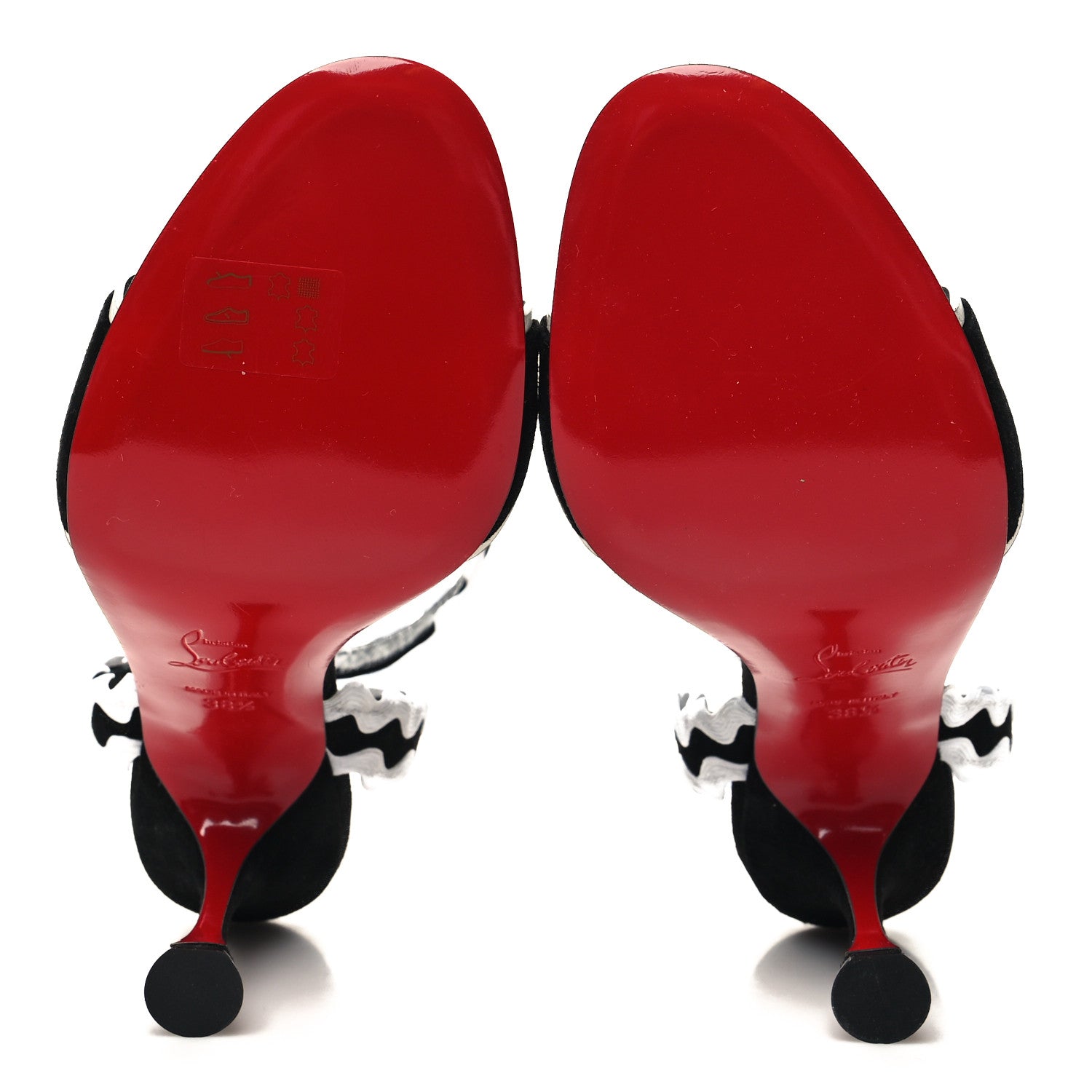 Christian Louboutin Veau Velours Corolobessa 85 Sandals 38.5 Black White 5 of 7
