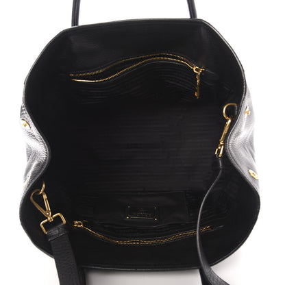 Prada Vitello Daino Shopping Tote Black 6 of 11