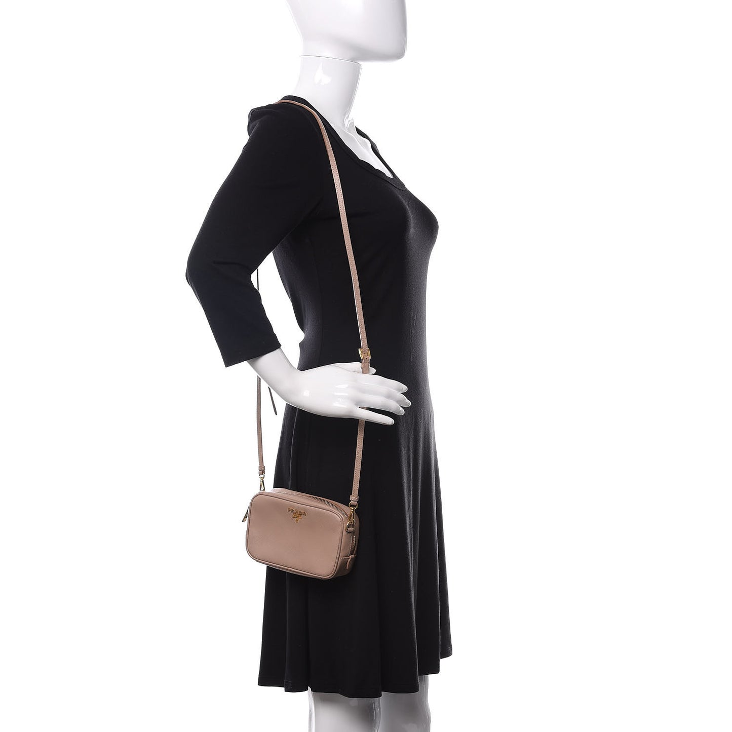 Saffiano Mini Camera Crossbody Cammeo