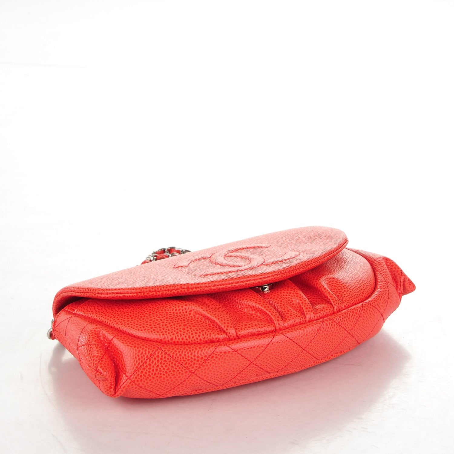 Chanel Caviar Half Moon Wallet On Chain WOC Red 4 of 9