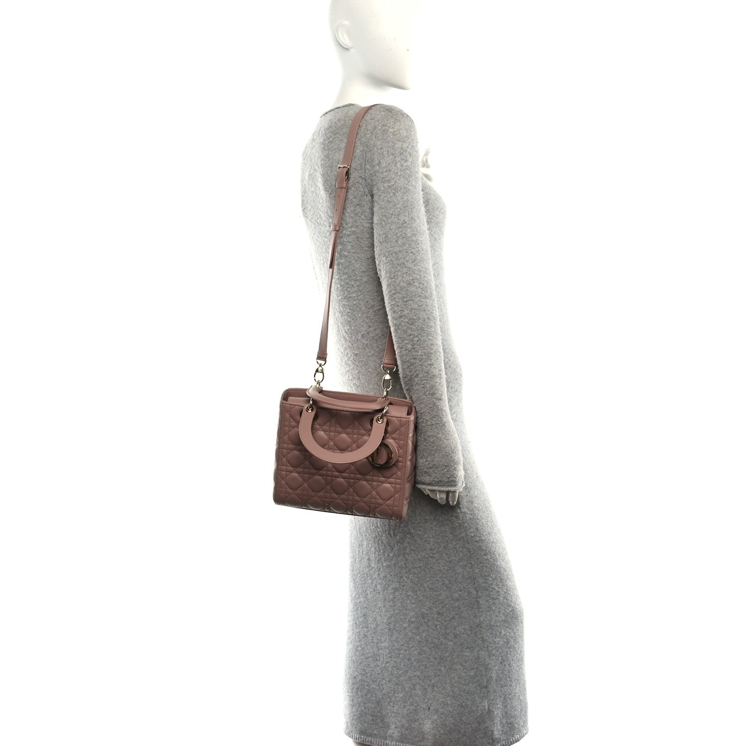 Christian Dior Lambskin Cannage Medium Lady Dior Fard 2 of 13