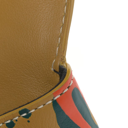Burberry Trench Calfskin Splash Print Medium DK88 Top Handle Bag Ochre Yellow 11 of 15