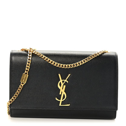 Saint Laurent Grain De Poudre Medium Classic Monogram Kate Satchel Black 1 of 9