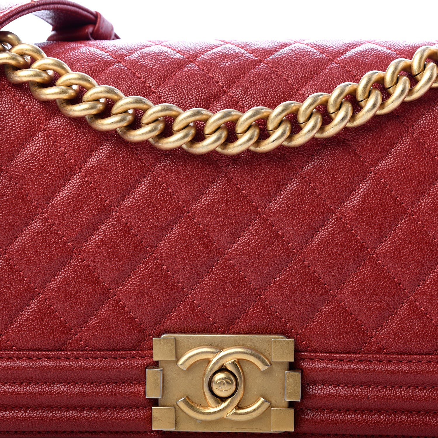 Chanel Caviar Quilted Medium Boy Flap Red 10 of 10