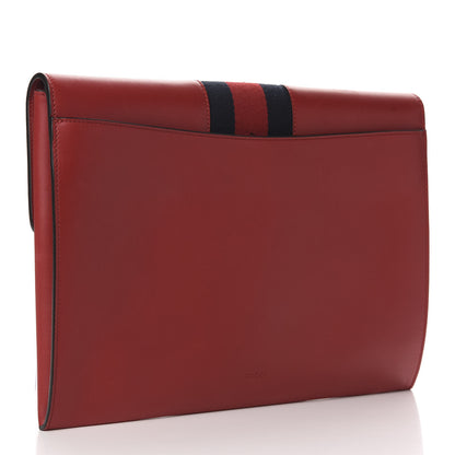 Gucci Calfskin Maxi Sylvie Clutch Red 3 of 12