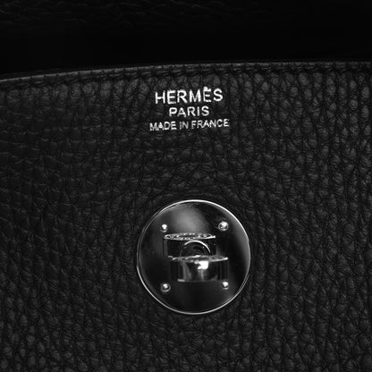Hermes Taurillon Clemence Lindy 30 Black 5 of 7