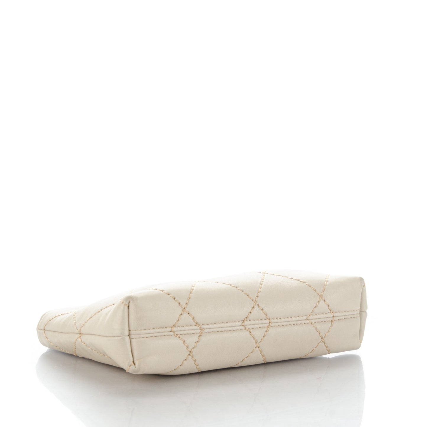 Lambskin Surpique Stitch Pochette Beige Clair