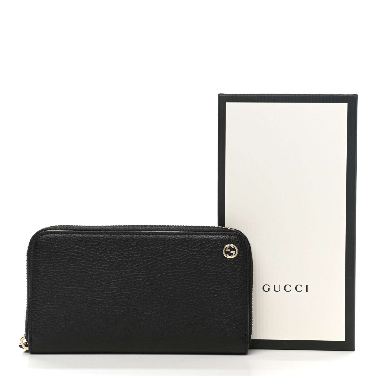 Gucci Dollar Calfskin GG Zip Around Wallet Black 8 of 8