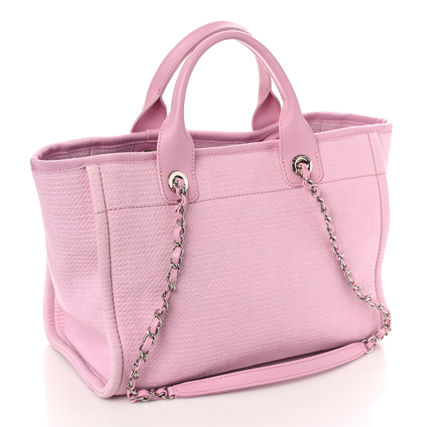 Chanel Mixed Fibers Small Deauville Tote Pink 4 of 13