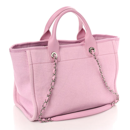 Chanel Mixed Fibers Small Deauville Tote Pink 4 of 13