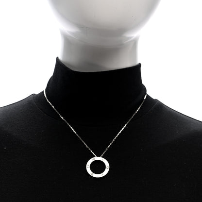 Cartier 18K White Gold 3 Diamonds LOVE Pendant Necklace 2 of 5