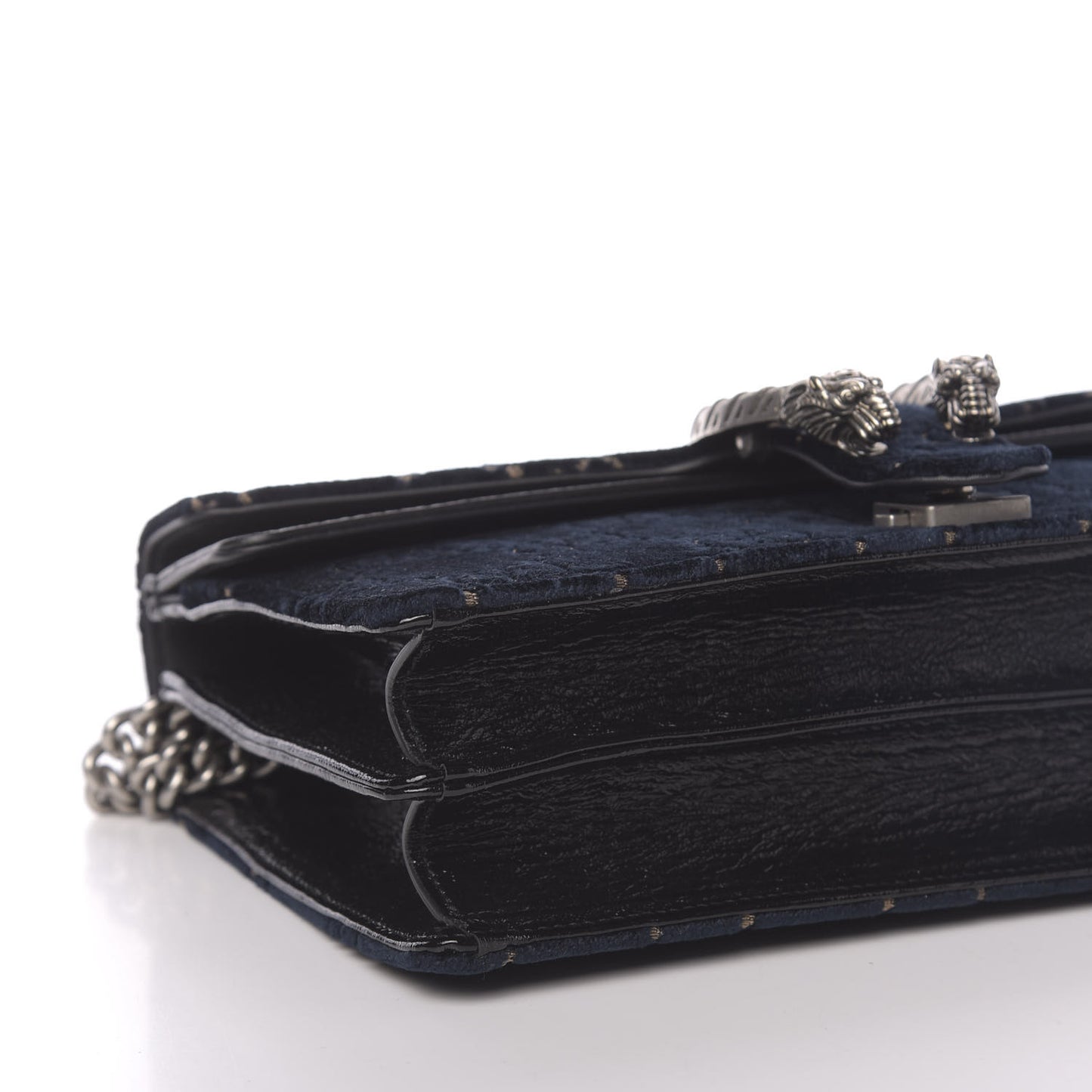 Velvet Skipper GG Monogram Small Dionysus Shoulder Bag Blue Beige Black