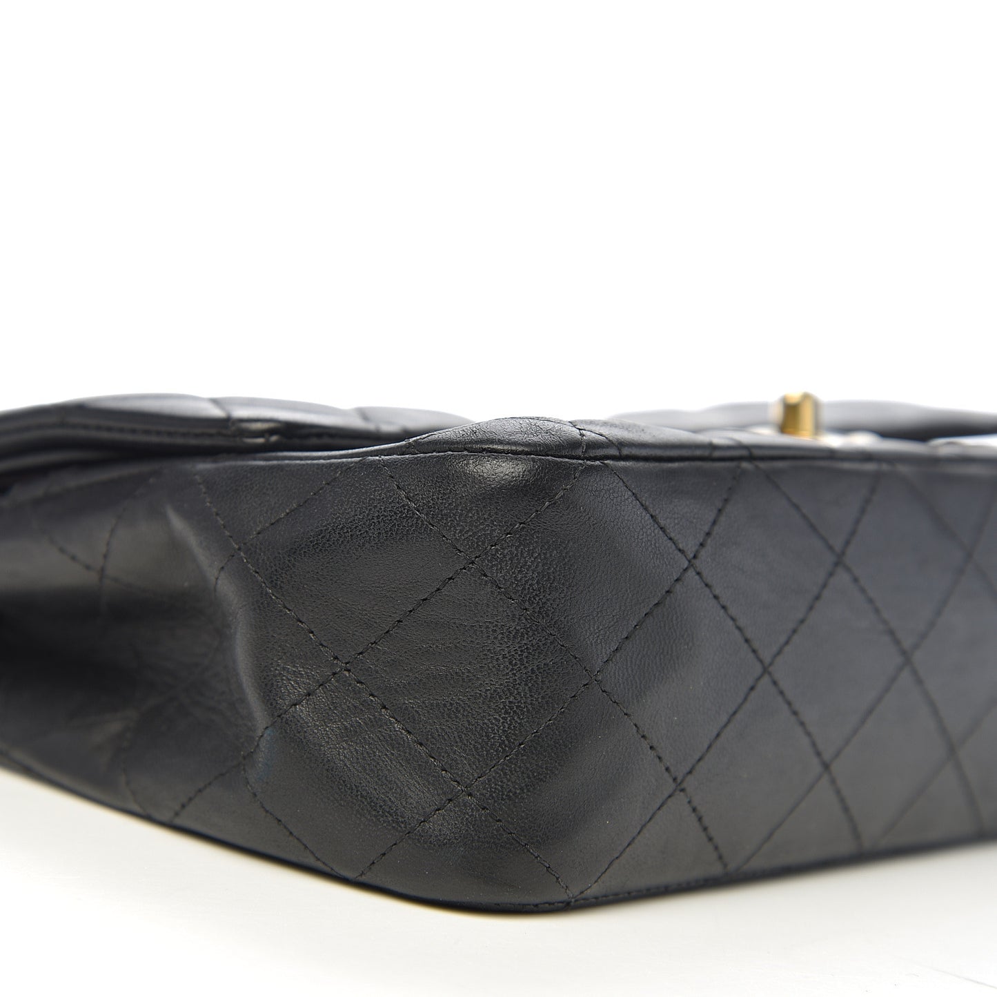 Lambskin Quilted Medium Double Flap Black